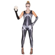 Womens Skeleton Jumpsuit Costume | Black | black | M | 1