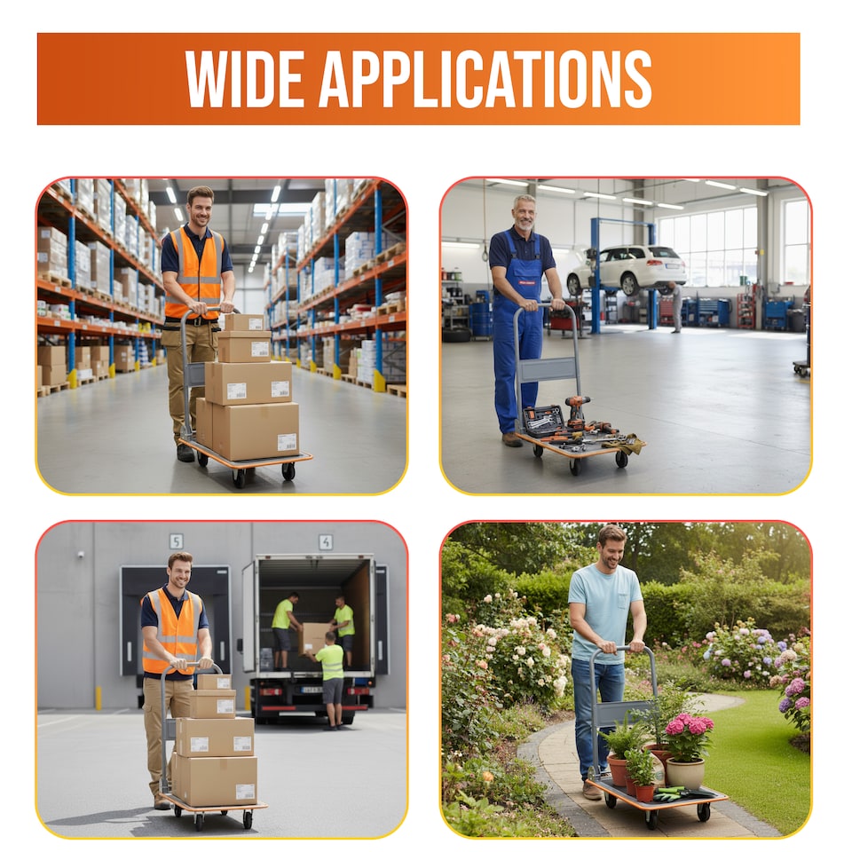 image 1 of NEW 150kg Folding Platform Hand Sack Truck Trolley Transport Heavy Duty