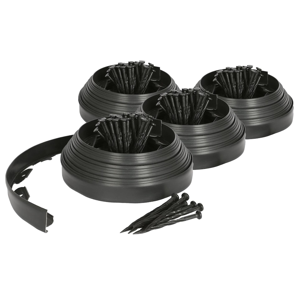 image 1 of Harbour Housewares Flexible Plastic Lawn & Path Edging - 40m x 4cm - Black | Black | Black | 4