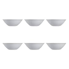 Set of 6 Luminarc Square Opal Glass Soup Bowls | Grey | 1