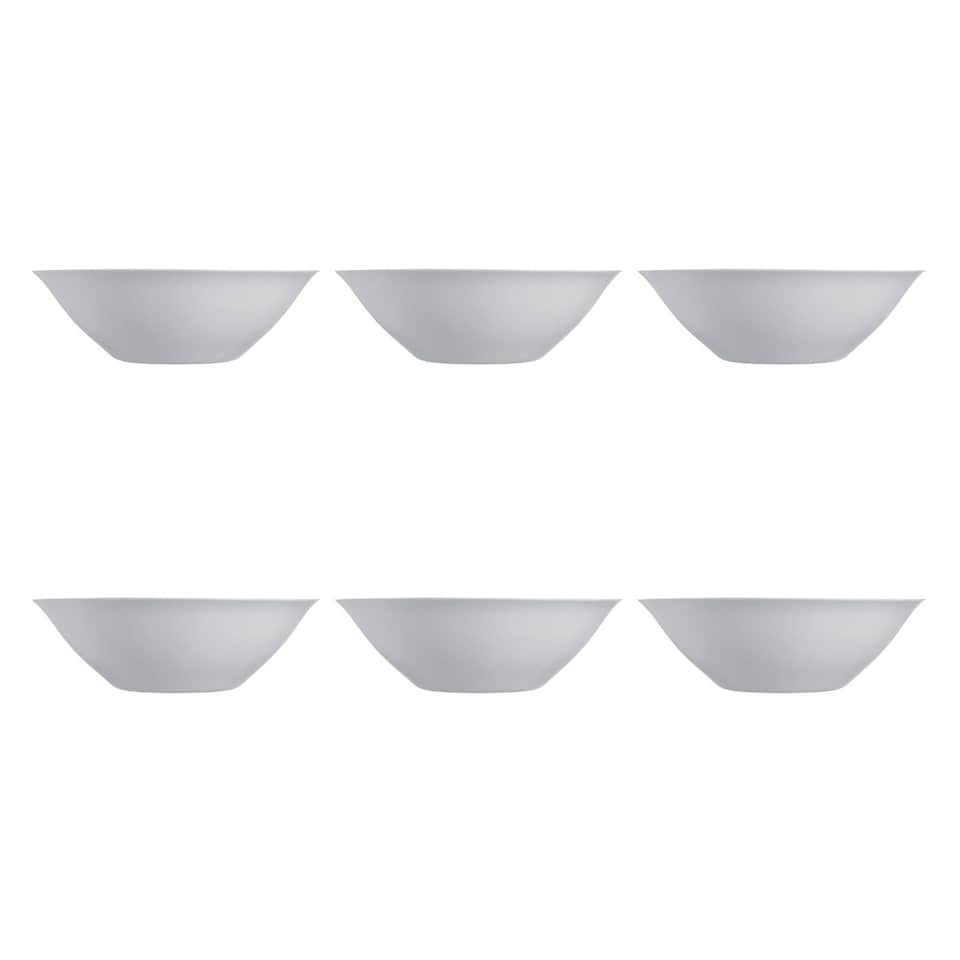 image 1 of Set of 6 Luminarc Square Opal Glass Soup Bowls | Grey | 1