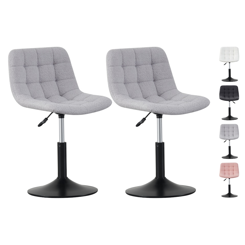 image 1 of MCC Direct Bouclé Fabric Swivel Dressing Table Chair Vanity Accent Stool Drake