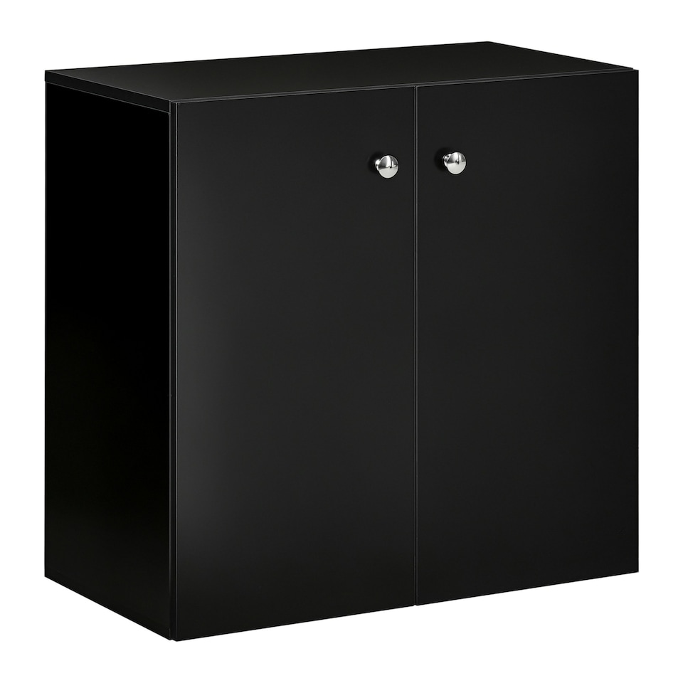 image 1 of HOMCOM Freestanding Storage Cabinet w/ Two Shelves Wooden Sideboard - Black