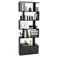 image 1 of COSTWAY 5-tier Bookcase S-Shaped Bookshelf Display Rack Black Black