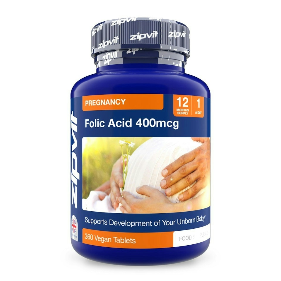 image 1 of Zipvit Folic Acid 400mcg, Pregnancy, Blood & Energy Support, 360 Vegan Tablets, 12-Month Supply