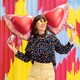 image 1 of Pink Love Heart Shaped Sunglasses Giant Helium Foil Balloon 116cm / 46 in