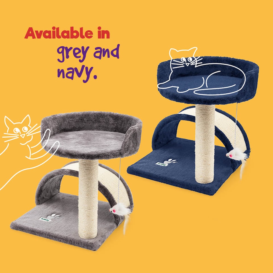 image 1 of Cat Bed with Scratch Post Grey