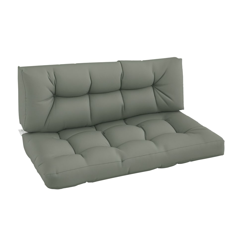 image 1 of Outsunny 2Pcs Tufted Pallet Cushions Seat Pad Back Cushion Indoor Outdoor