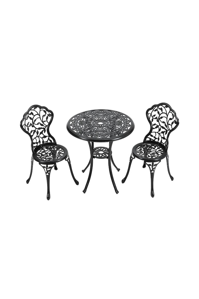 image 1 of Living and Home 68cm  Round Patio Dining Table with Umbrella Hole