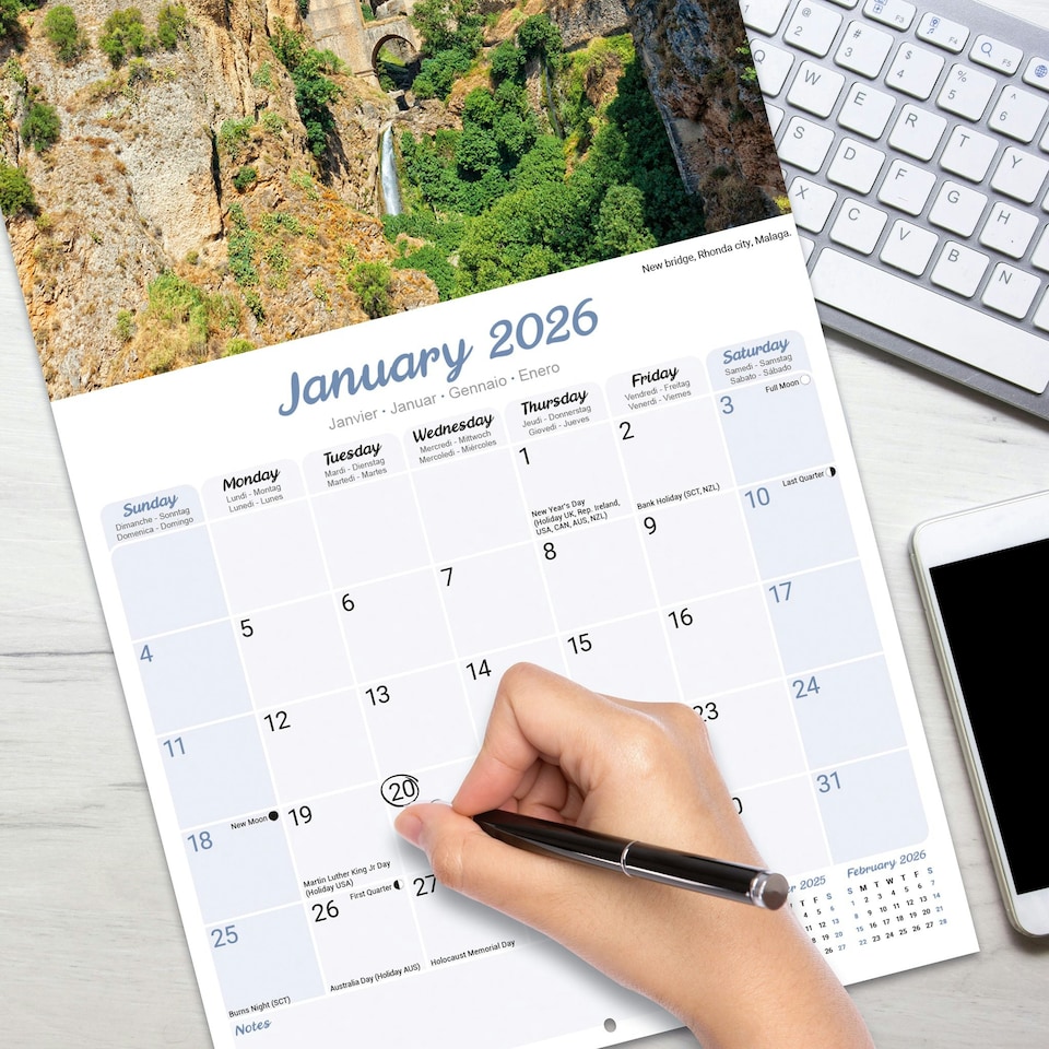 image 1 of Spain 2026 Calendar | Square Wall Calendar | Travel Gift | Plastic Free Packaging | by Avonside Publishing