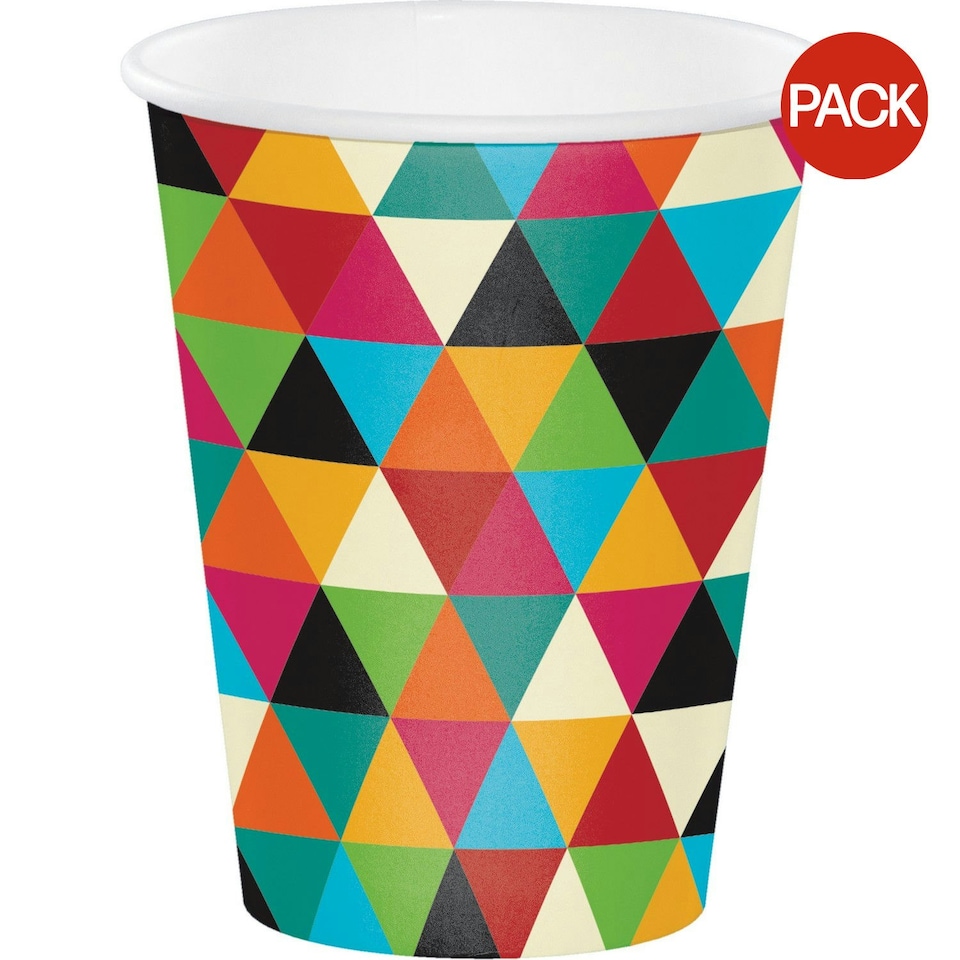 Creative Party Kraft Triangle Disposable Cup (Pack of 8) - Multicoloured - One Size