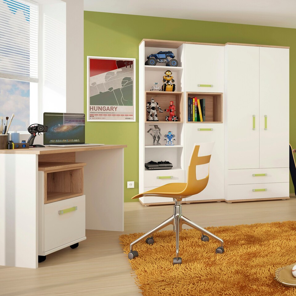 image 1 of 4KIDS 2 Door 4 Drawer Sideboard with Lemon Handles