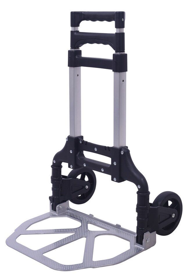 image 1 of Workhorse Mini Compact Folding Sack Truck - Telescopic Handle with 2 Solid Tyres, 60kg Capacity | Silver