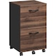 image 1 of Mobile Filing Cabinet with Printer Stand and 2 Drawers, Office Storage Unit, Natural Walnut and Ink Black