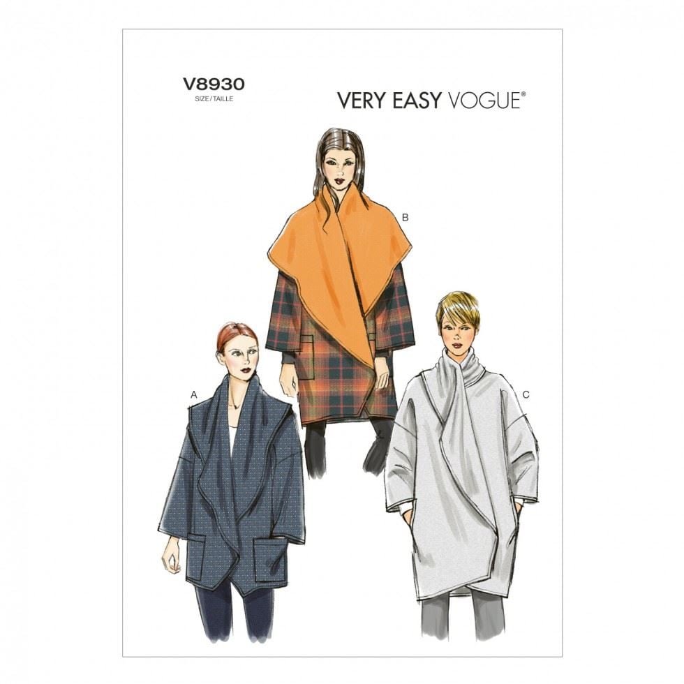 Vogue 8930 Paper Sewing Pattern â Womenâs Coats & Jackets, Sizes LâXLâXXL, Easy