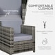 image 4 of Outsunny Garden Patio Rattan Wicker Furniture Single Cube Chair Sofa Outdoor Grey