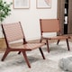 image 9 of COSTWAY Set of 2 Modern Woven Leather Accent Chair Living Room Lounge Chair W/Wood Frame