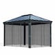 image 1 of Net Curtain Set for Dallas 12 x 16 Gazebo - Polyester - L212 x W440 cm - Dark Grey (Gazebo Not Included)