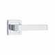 image 4 of Golden Grace 4 Pairs Premium Delta Design Door Handles on Square Rose in Polished Chrome with 2.5" Latch and 1 Pair of Ball Bearing Hinges Chrome