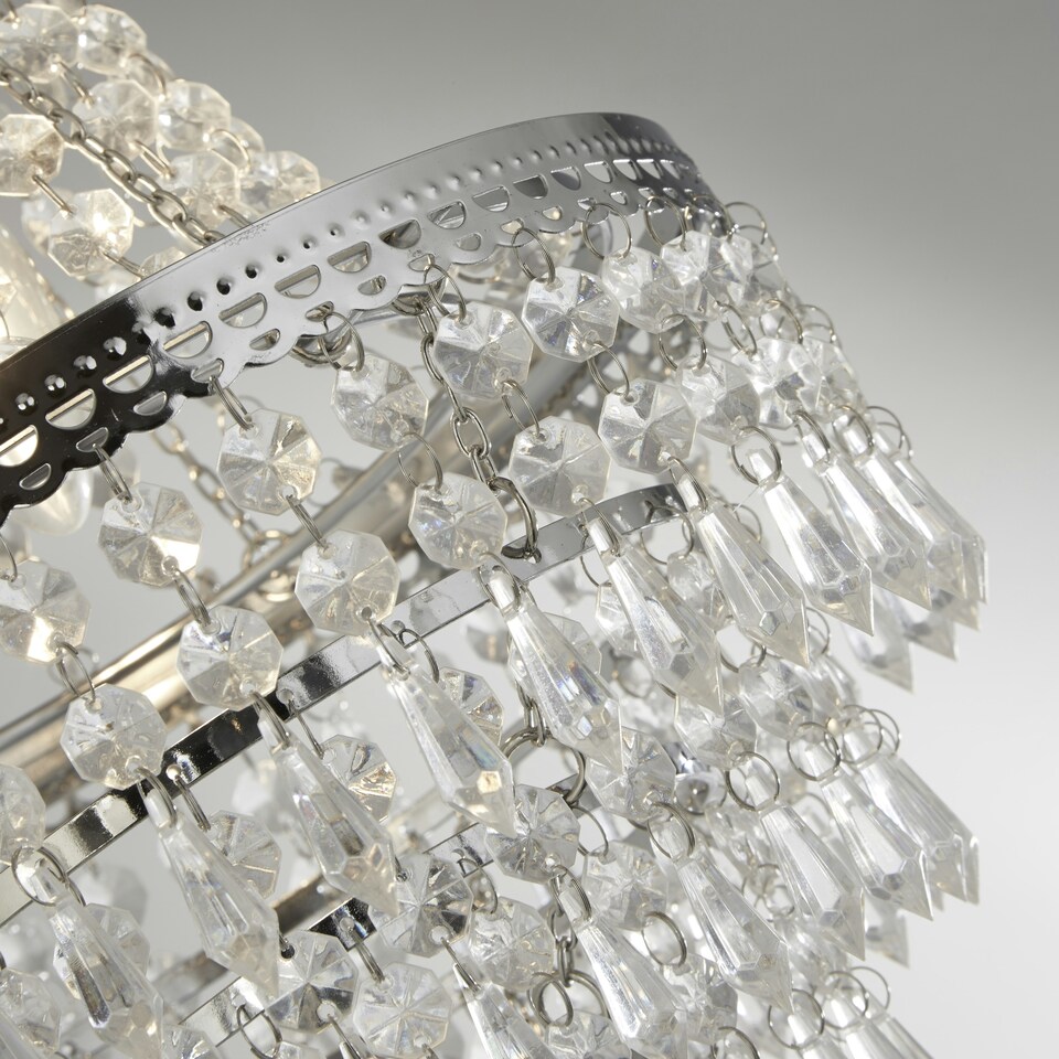 image 1 of Easy Fit Tiered Chandelier | Clear