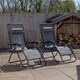 image 1 of Set of 2 Multi Position Garden Zero Gravity Relaxer Chair Sun Lounger in Mixed Grey | Grey | Grey