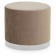 image 1 of Interiors by Premier Mink and Silver Round Footstool, Velvet Ottoman Footstool with Silver Base, Pouffe Footstool for Home Brown