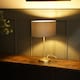 image 2 of ValueLights Charlie Gold Table Lamp Grey Velvet Shade and Bulb