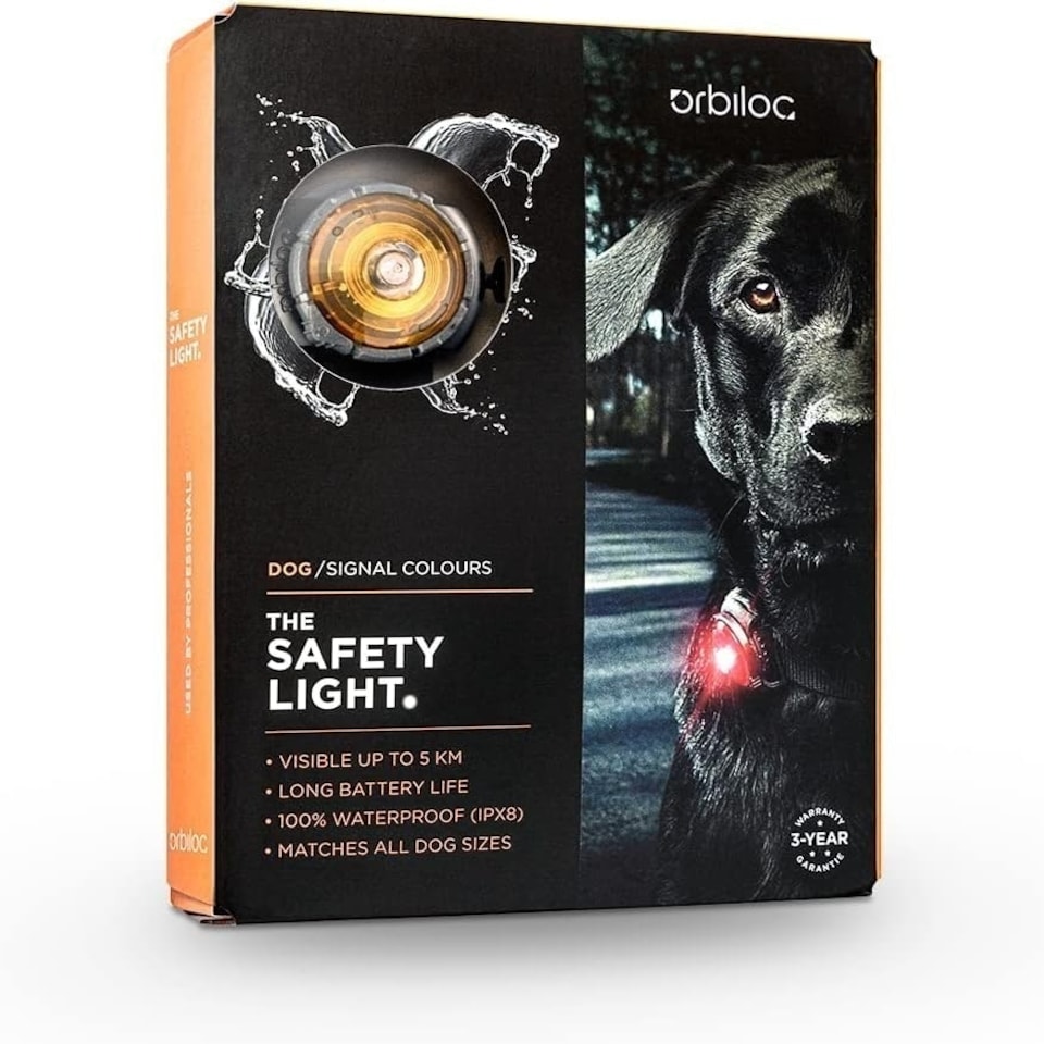 image 1 of Orbiloc Dual Flashing/Solid Safety LED Light for Dogs - Yellow - One Size