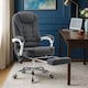 image 2 of Neo Office Chair Brown Faux Leather with Massage Function & Footrest | Grey