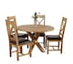 image 1 of Oregon Round Oak Dining Table and 4 Berkeley Leather Chairs | Brown | Brown