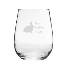 Personalised Best Rabbit Dad Engraved Stemless Wine Gin Tumbler