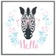 image 4 of Hello zebra (Picture Frame) White | L