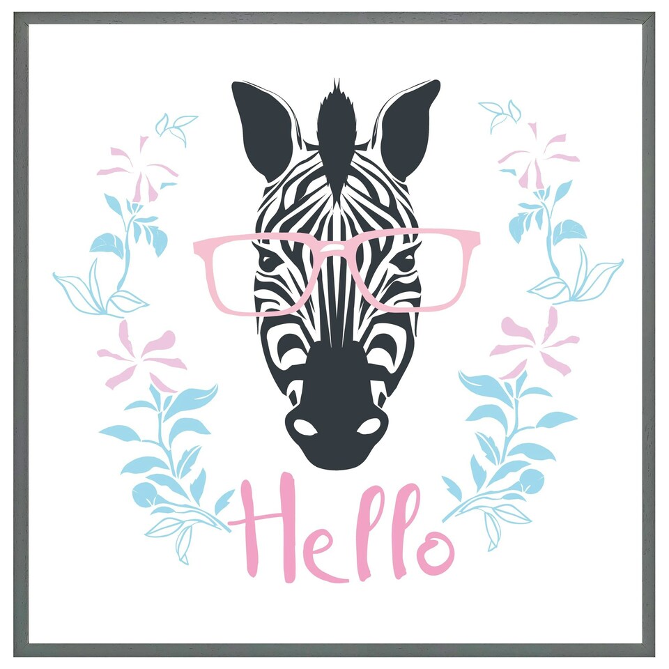 image 1 of Hello zebra (Picture Frame) White | L