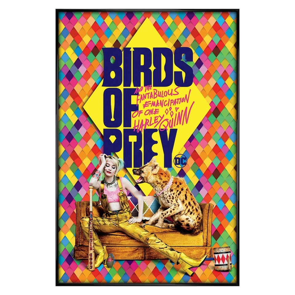 image 1 of Gloss Black Framed Birds Of Prey (Harley's Hyena) Maxi Poster