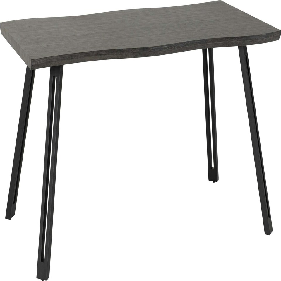 image 1 of Quebec Wave Edge Medium Dining Table Set with 4 Chairs Black | Black Wood Grain/Grey
