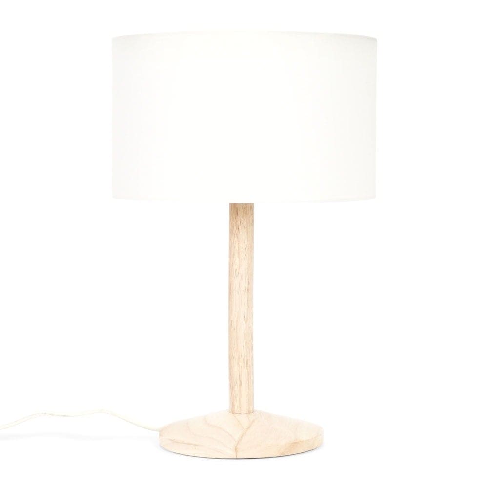 ValueLights Triston Light Natural Wood Table Lamp in Brown