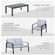 image 5 of Outsunny 4pcs Garden Sectional Loveseat Chairs Table Furniture w/ Cushion, Black