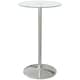 image 1 of HOMCOM Round Bar Table for 2 People, High Pub Table with Tempered Glass Top