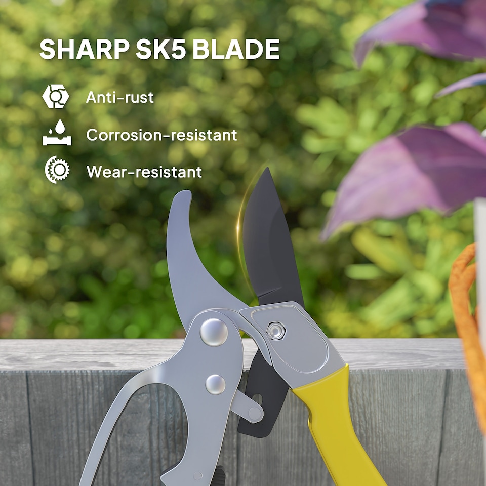 image 1 of Outsunny Garden Secateurs, Pruning Shears Heavy Duty with Safety Lock