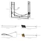 image 5 of Outsunny Metal Firewood Log Holder Indoor Outdoor Firewood Rack Fireplace 2 Tier Wood Storage Shelf with 4 Tools, Hooks, Scrolls, Black, 84W x 33D x 76H cm
