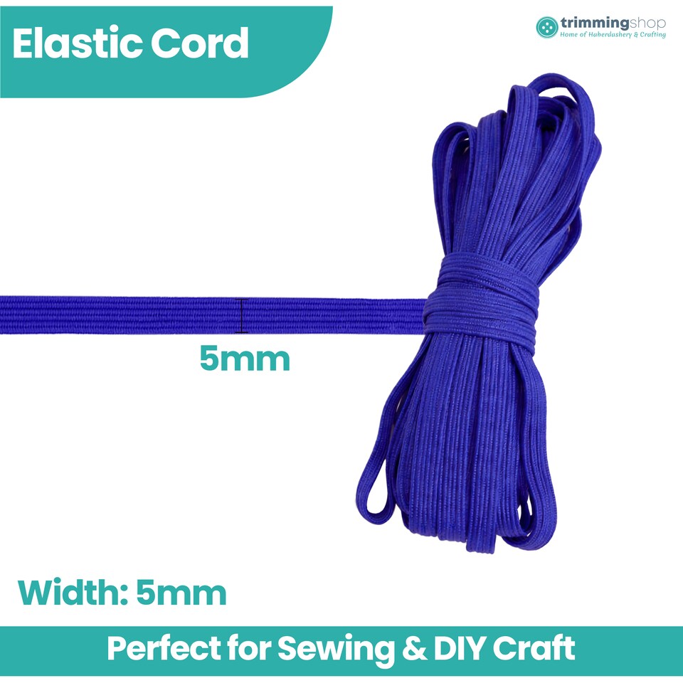 image 1 of 5mm Flat Elastic Band, Soft Durable & Stretchable Material - 25M