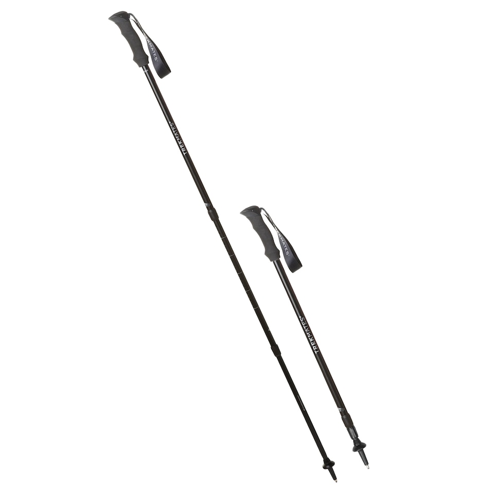 image 1 of Hiker Shock Walking Pole Adjustable AntiShock Hiking Trekking Outdoor | Black | Black | One Size | 1