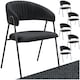 image 1 of Dining Chair Bedano - woven fabric, padded, 150 kg load capacity - Set of 6 Black