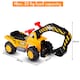 image 2 of COSTWAY Kids Ride On Excavator Toy Toy Tractors Yellow