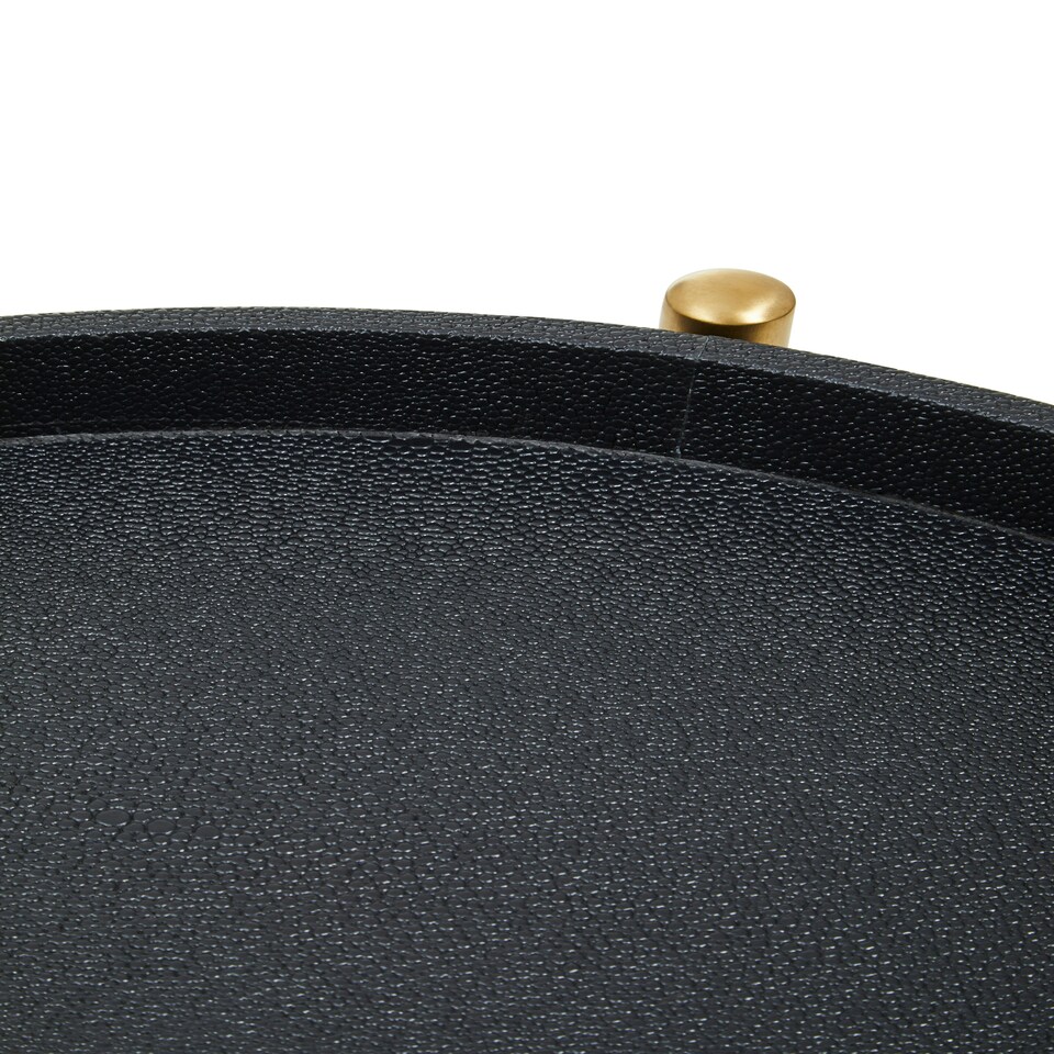 image 1 of Interiors by Premier Two Tier Black Tray Table Trolley Black