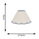 image 3 of ValueLights Florie Natural Linen Small Tapered Lamp Shade with Scallop Blue Trim