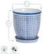image 3 of Nicola Spring Hand-Printed Plant Pot with Saucer - 20.5cm - Orange