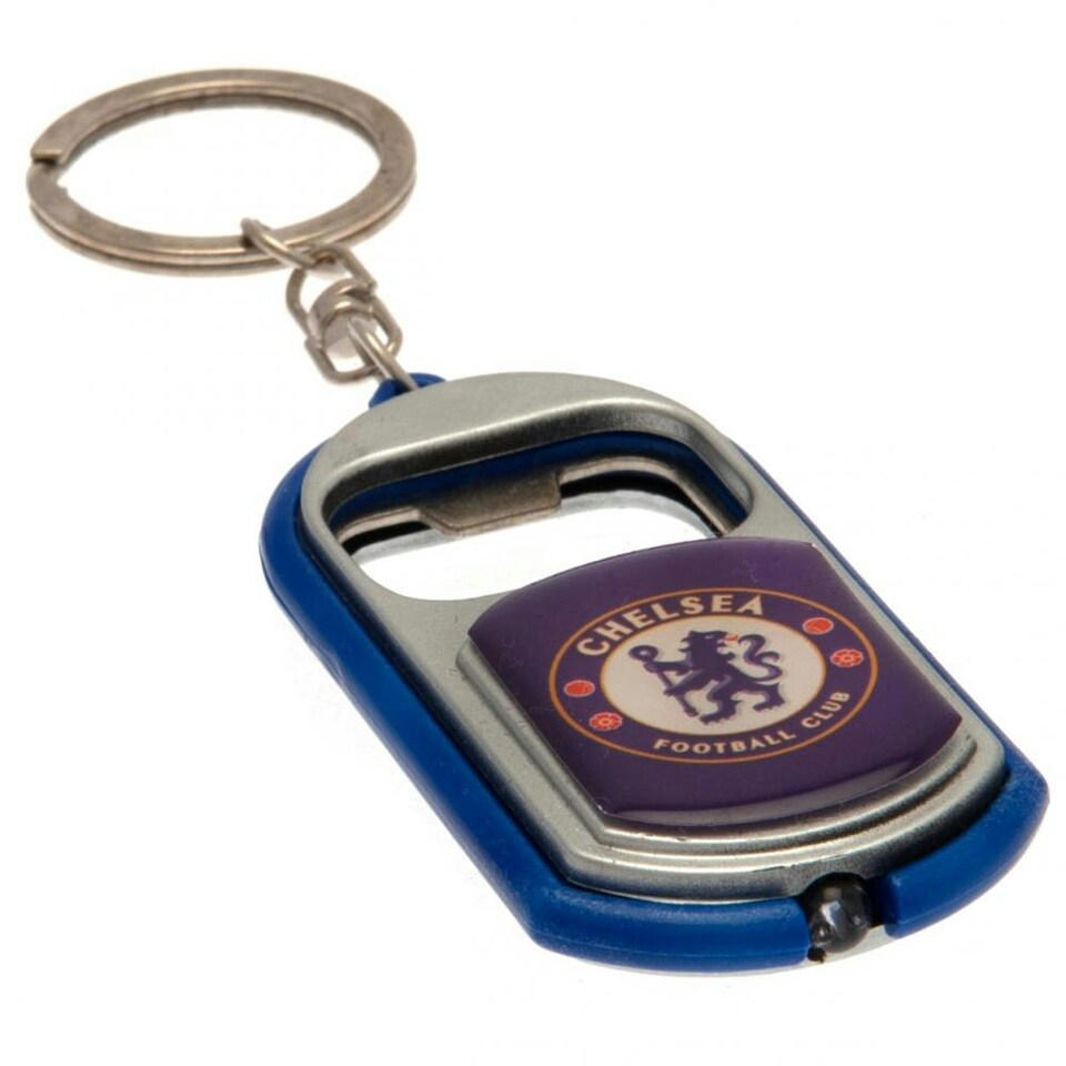 image 1 of Chelsea FC Key Ring Torch Bottle Opener - Blue - One Size