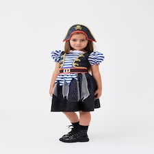Fearsome Pirate Girl Kids Costume - World Book Day, Dress-Up, and Role Play - Ages 3-10 | Multi | Multicoloured | 4-6 years