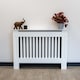 image 1 of JSH Radiator Cover Vertical White Slat Wood MDF - Medium 112cm (W) x 81.5cm (H) x 19cm (D) | White